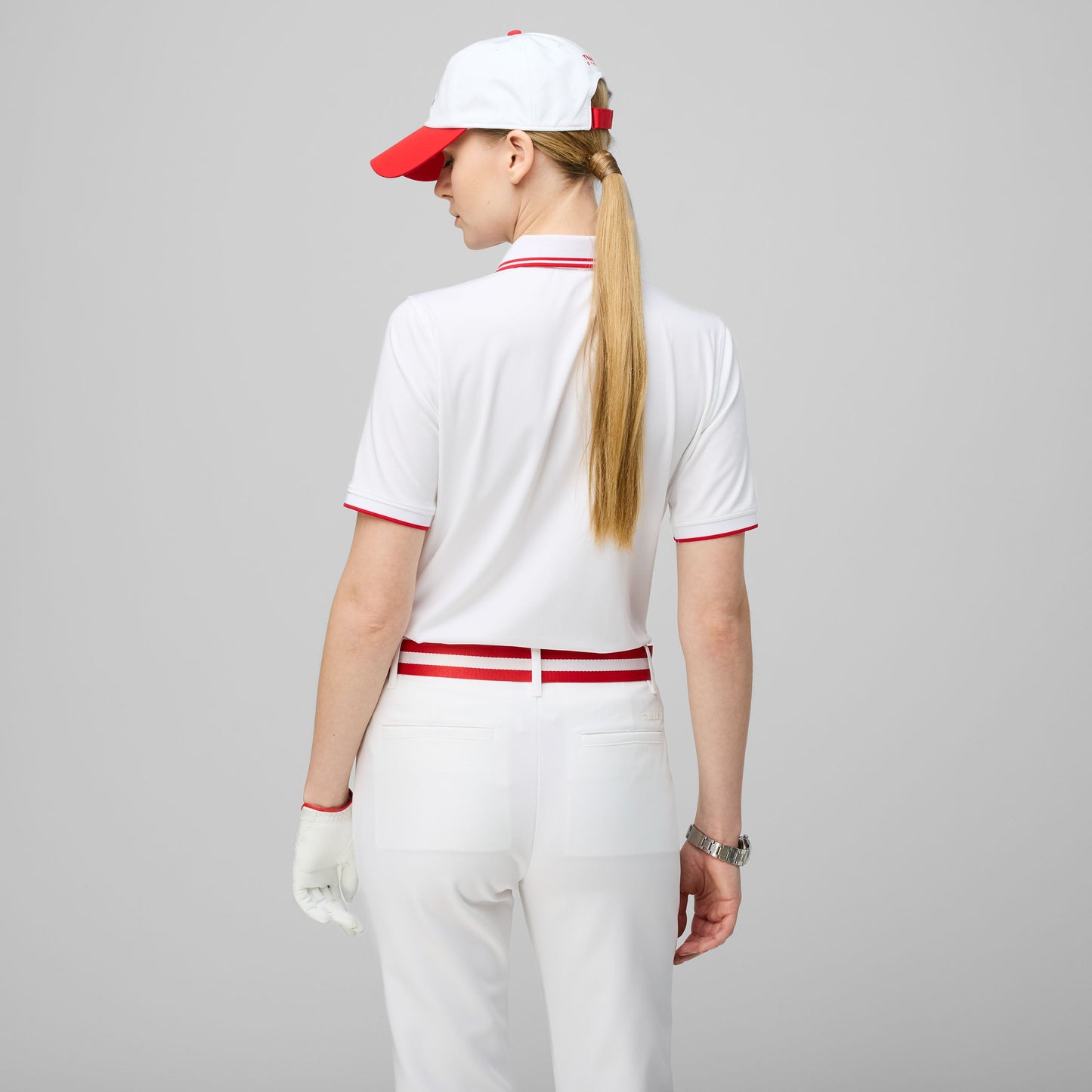 Tech Jersey Club Polo - White/Sport Red