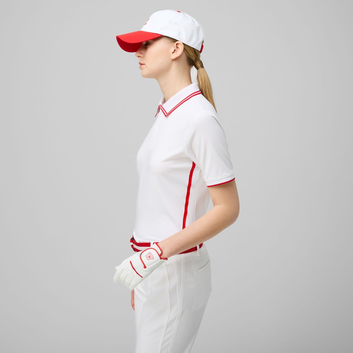 Tech Jersey Club Polo - White/Sport Red