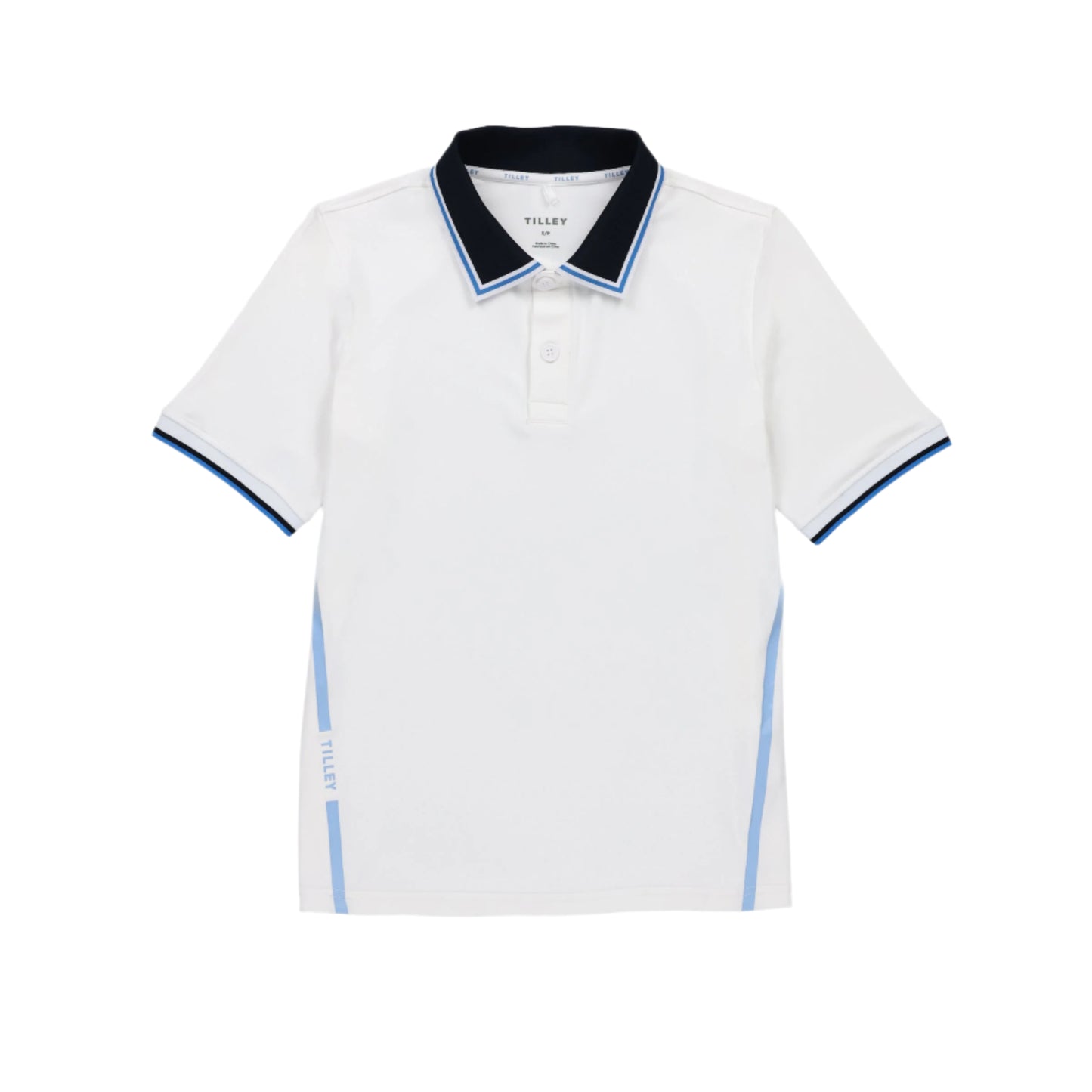 Tech Jersey Club Polo - White/Powder Blue