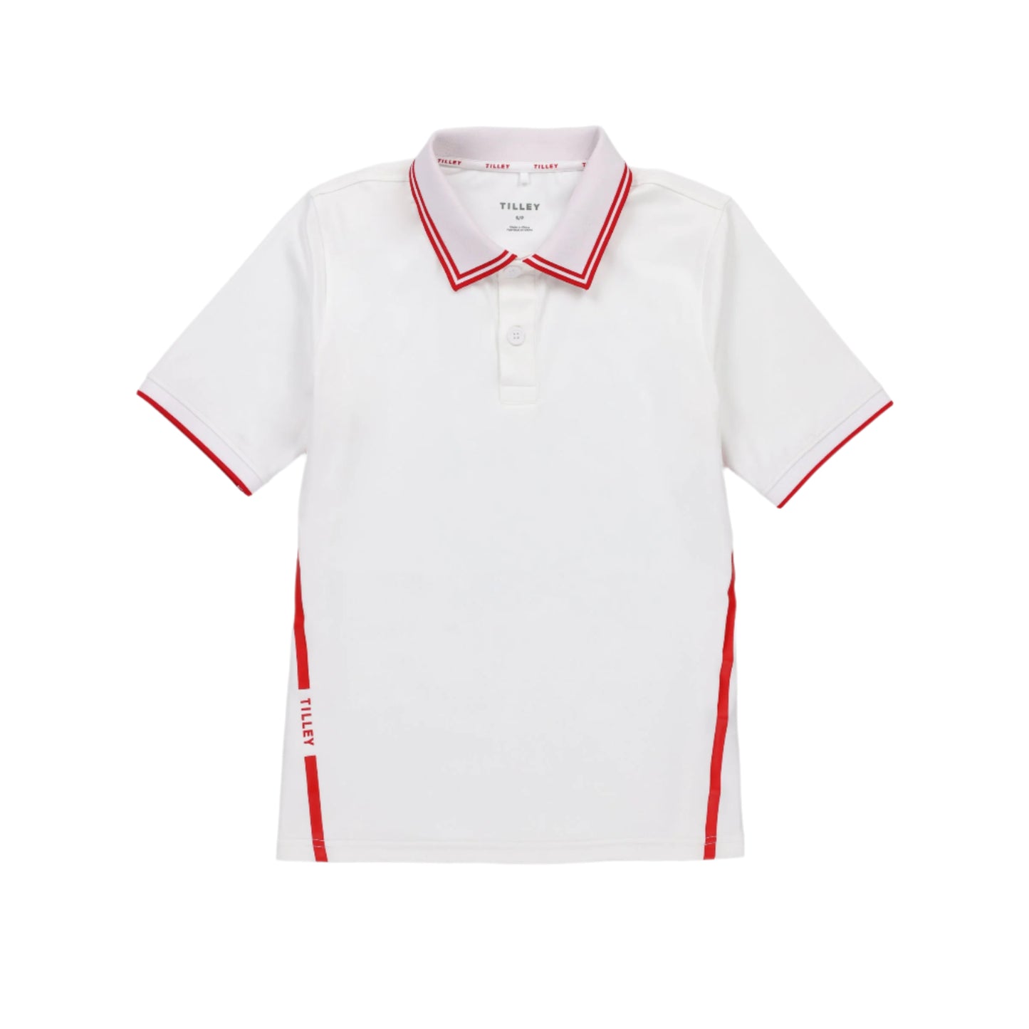 Tech Jersey Club Polo - White/Sport Red