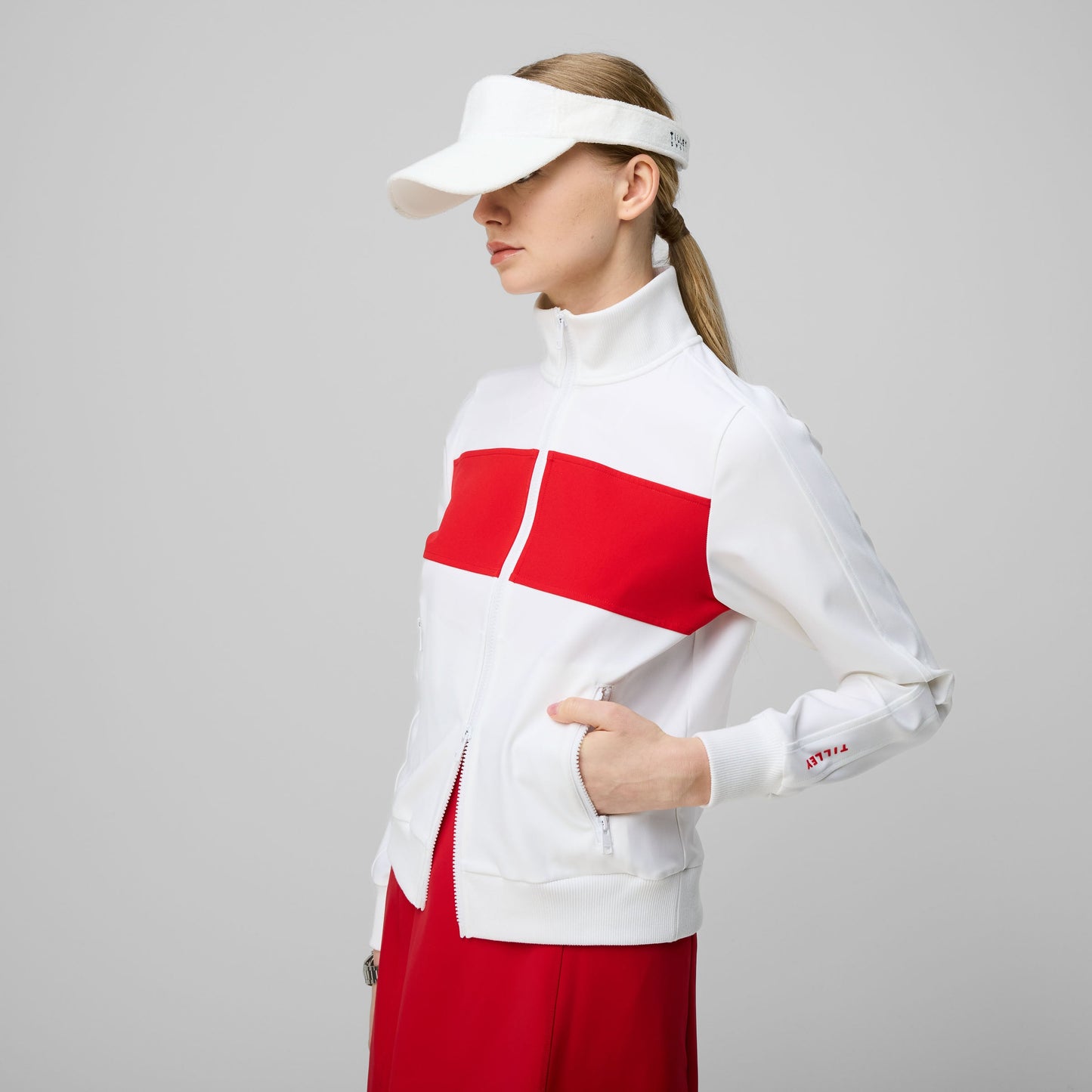 Warm Up Jacket - White/Sport Red