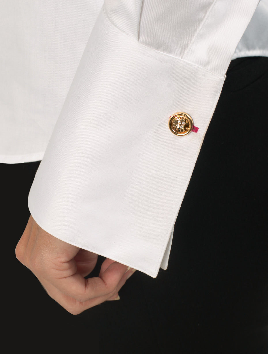 Button Cufflinks - 14k Gold with Diamonds