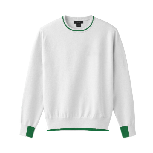 Classic Crewneck Sweater - White/Green