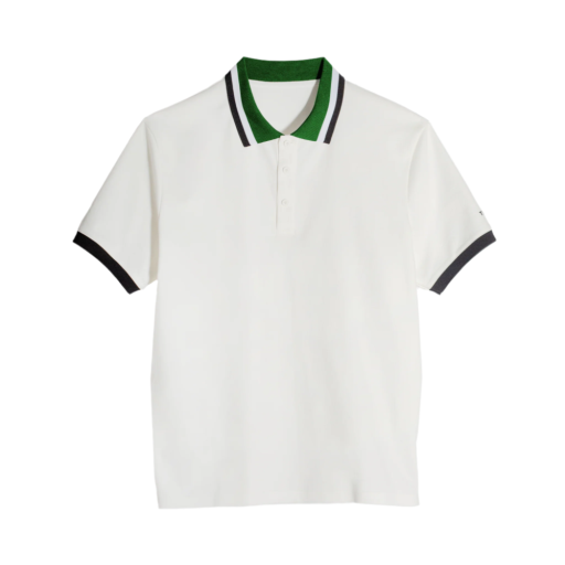 Supima Pique Stripe Polo - White/Pine Green