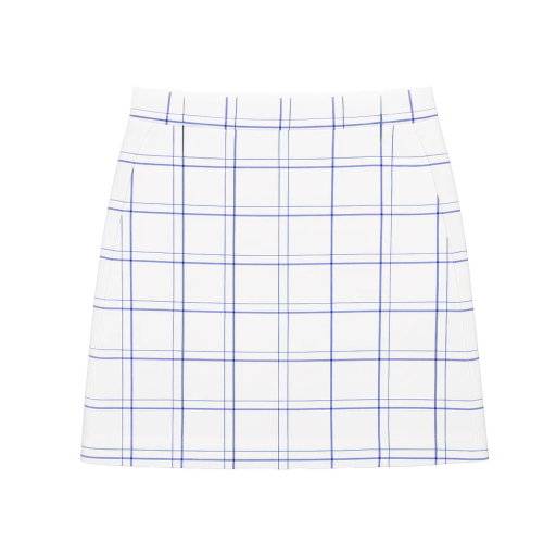 Match Point Check Skirt - White/Blue Check