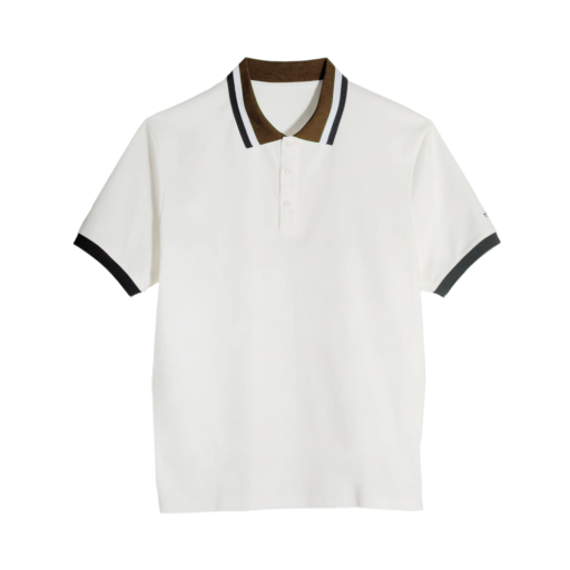 Supima Pique Stripe Polo - Cream/Coffee/Toffee