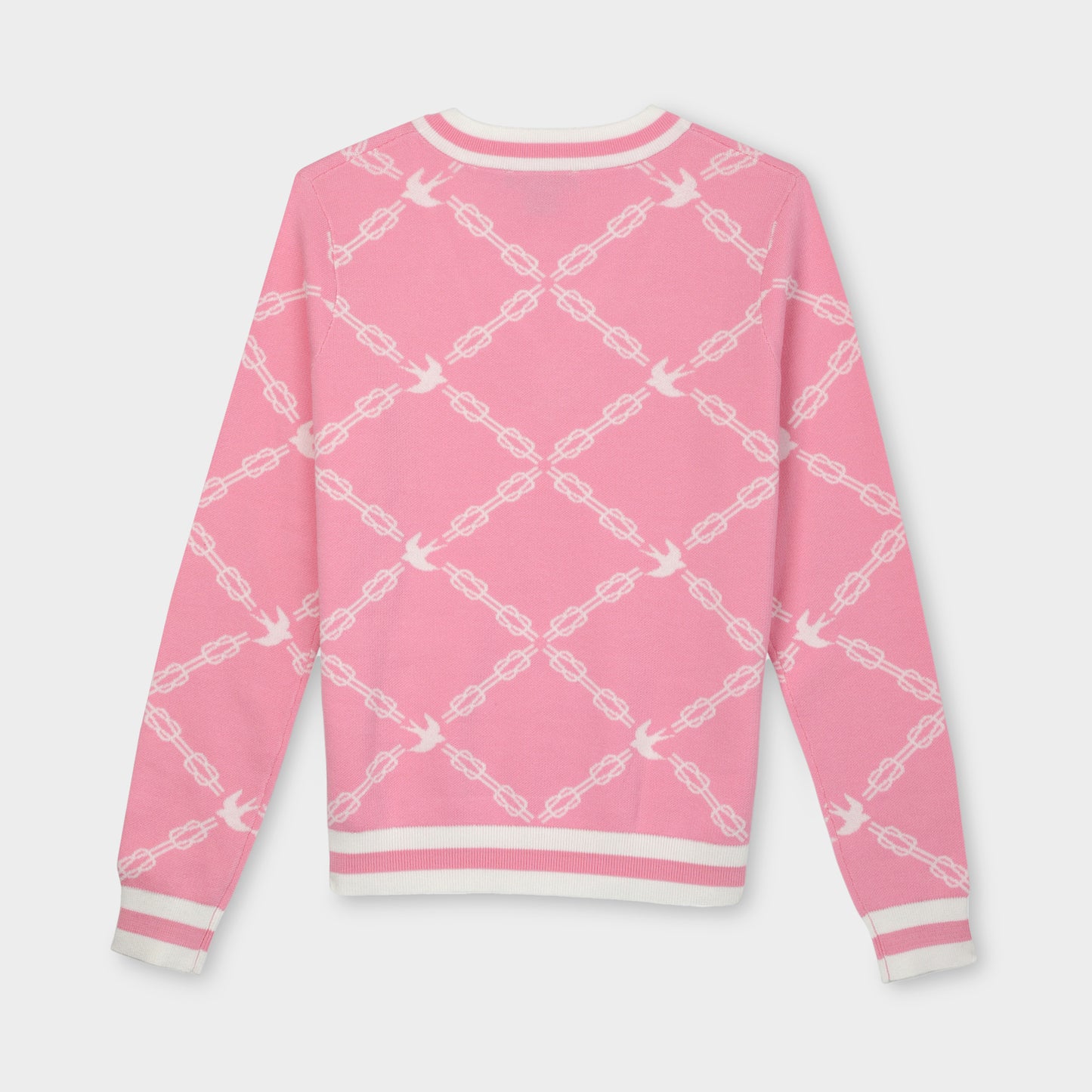 Birdie Jacquard V-Neck - Pink