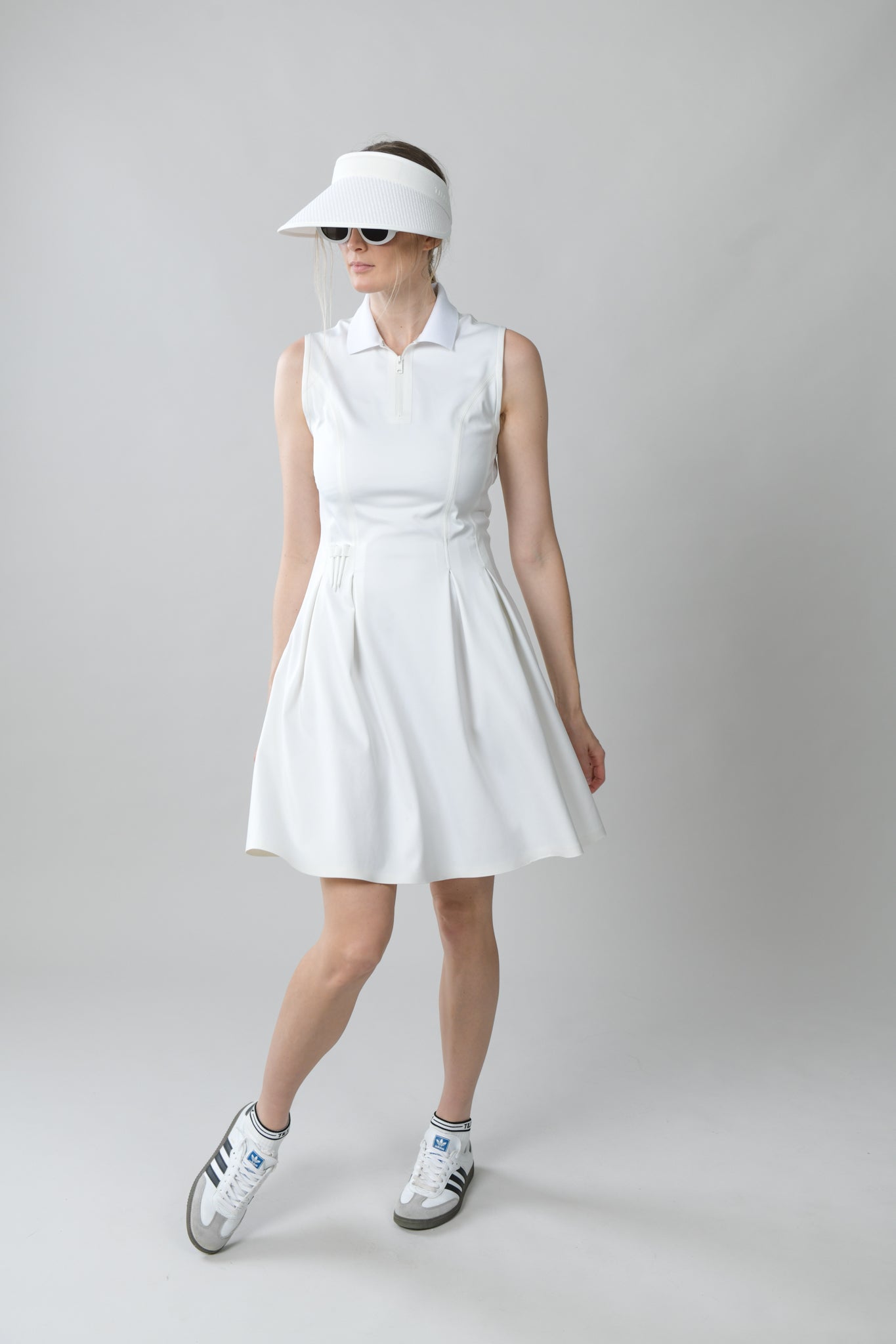 Polo Dress - White/White