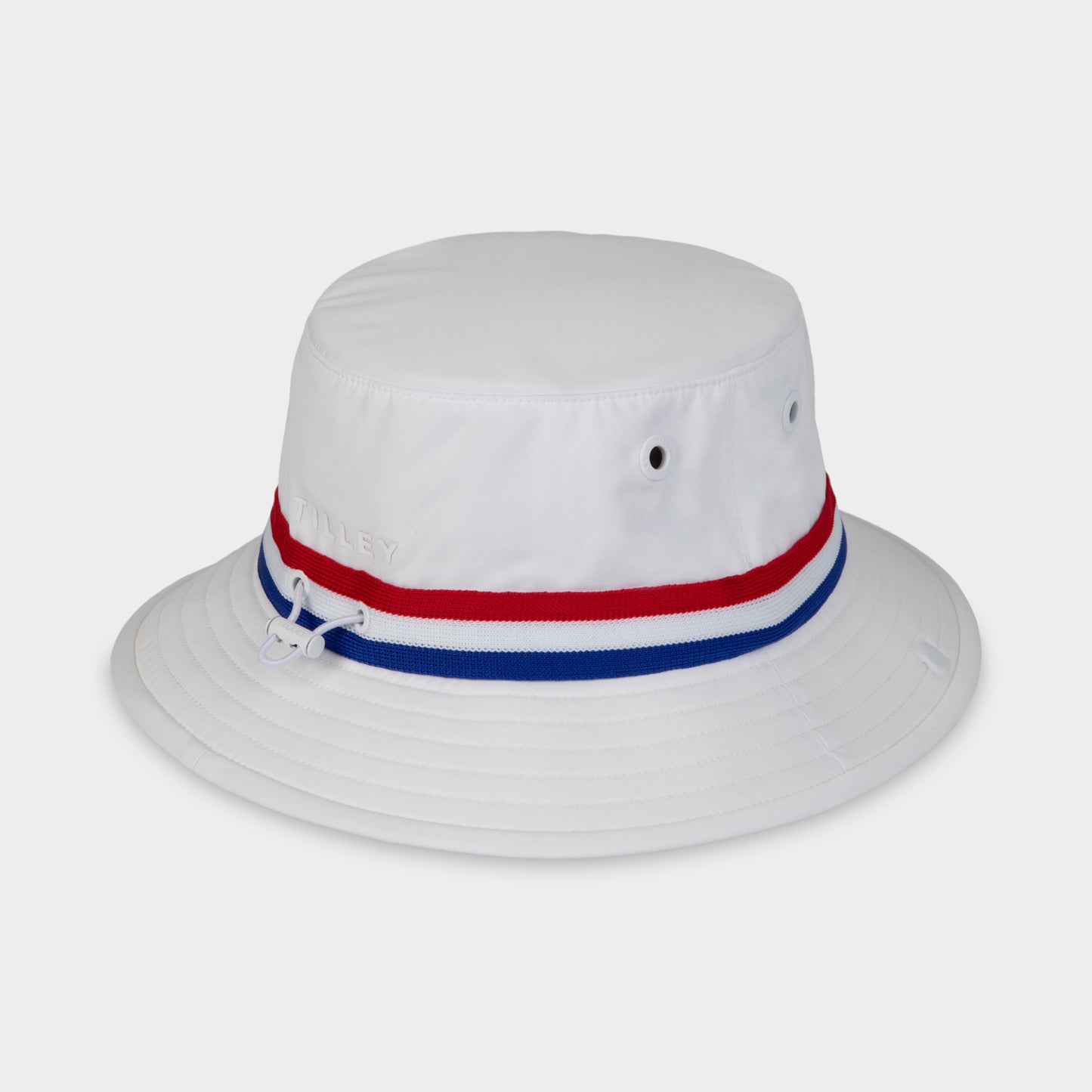Ribbon Bucket - White/ Red Stripe