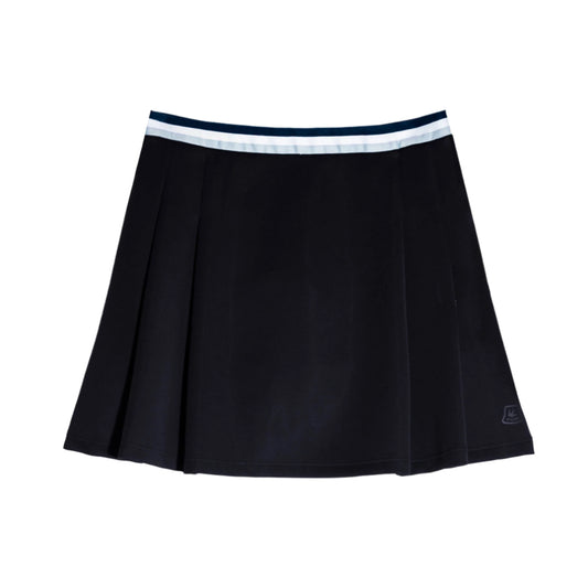 Striped Airloft Pleated Skirt - Navy