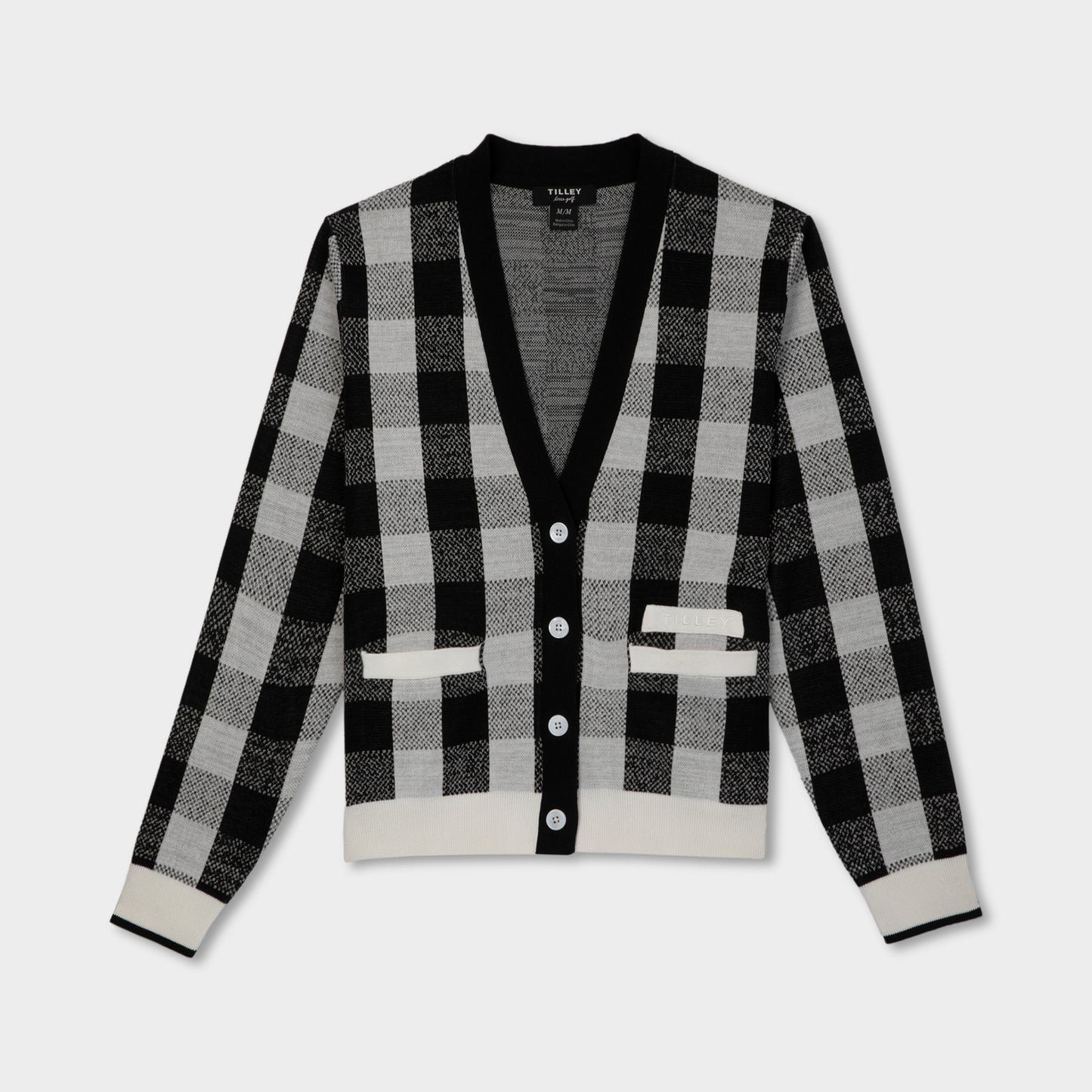 Gingham Cardigan - Black