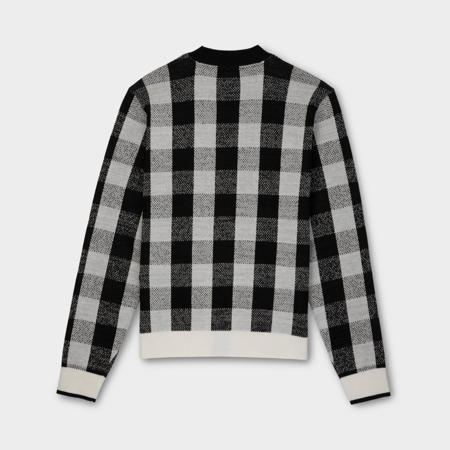 Gingham Cardigan - Black