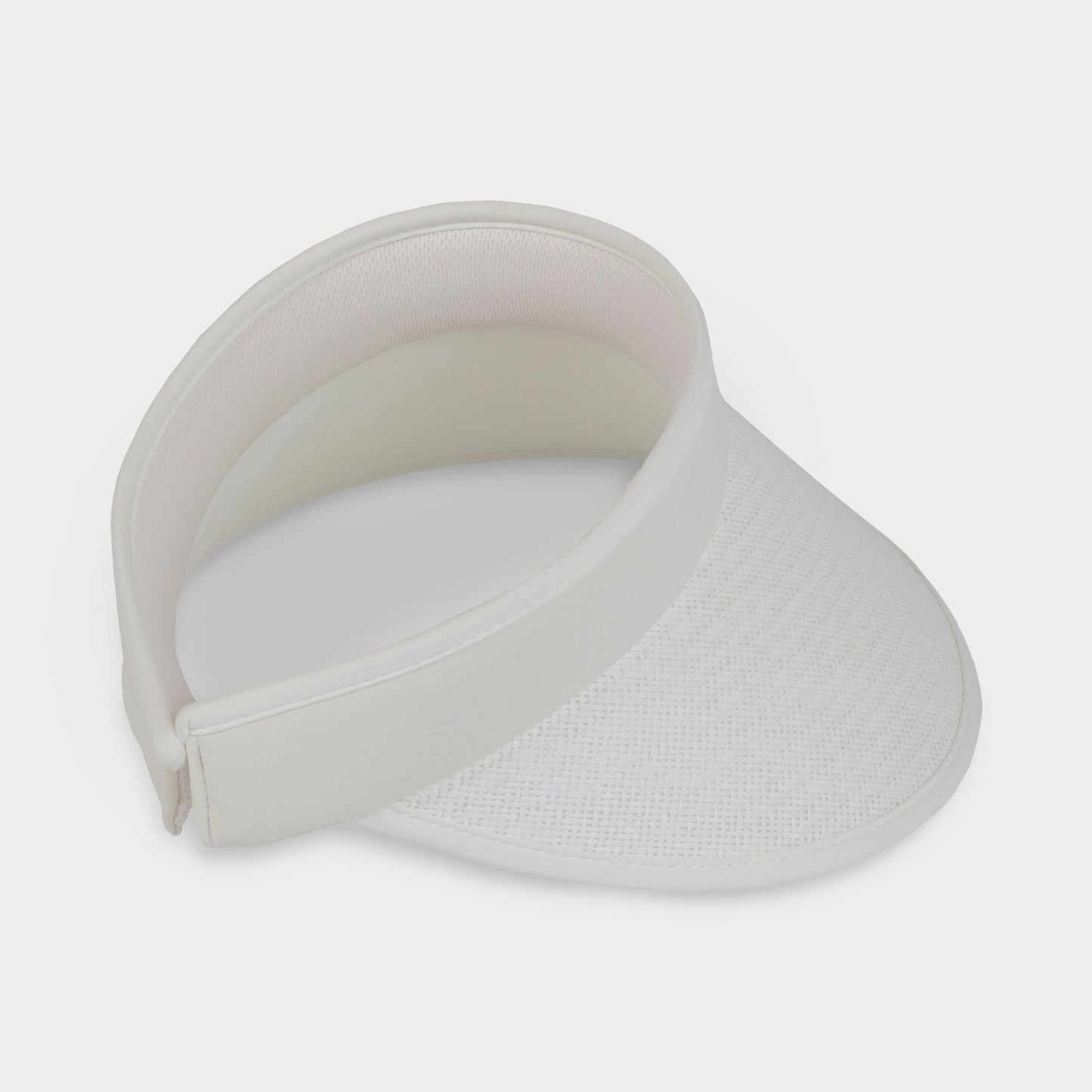 Wide Brim Straw Visor - White