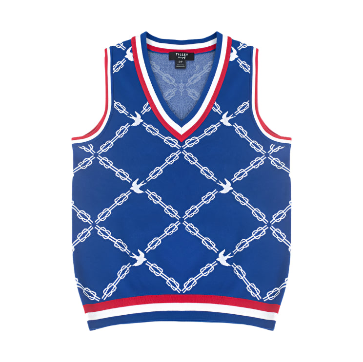 Birdie Jacquard Vest - Blue
