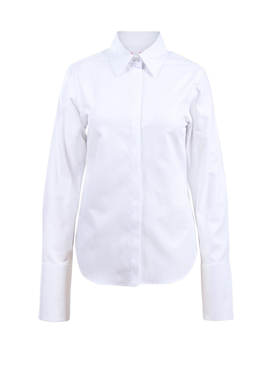 Newport Mini Twill Shirt - White Pink Tartan