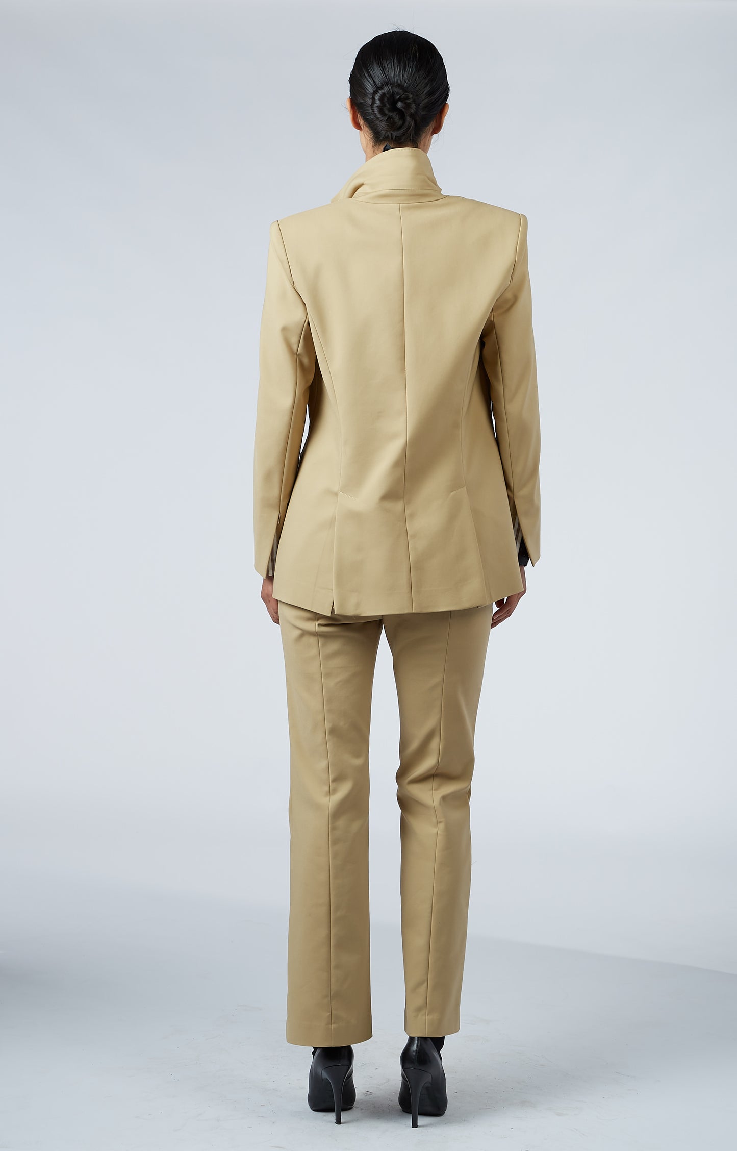 Ruffle Pocket Pant - Tan Pink Tartan