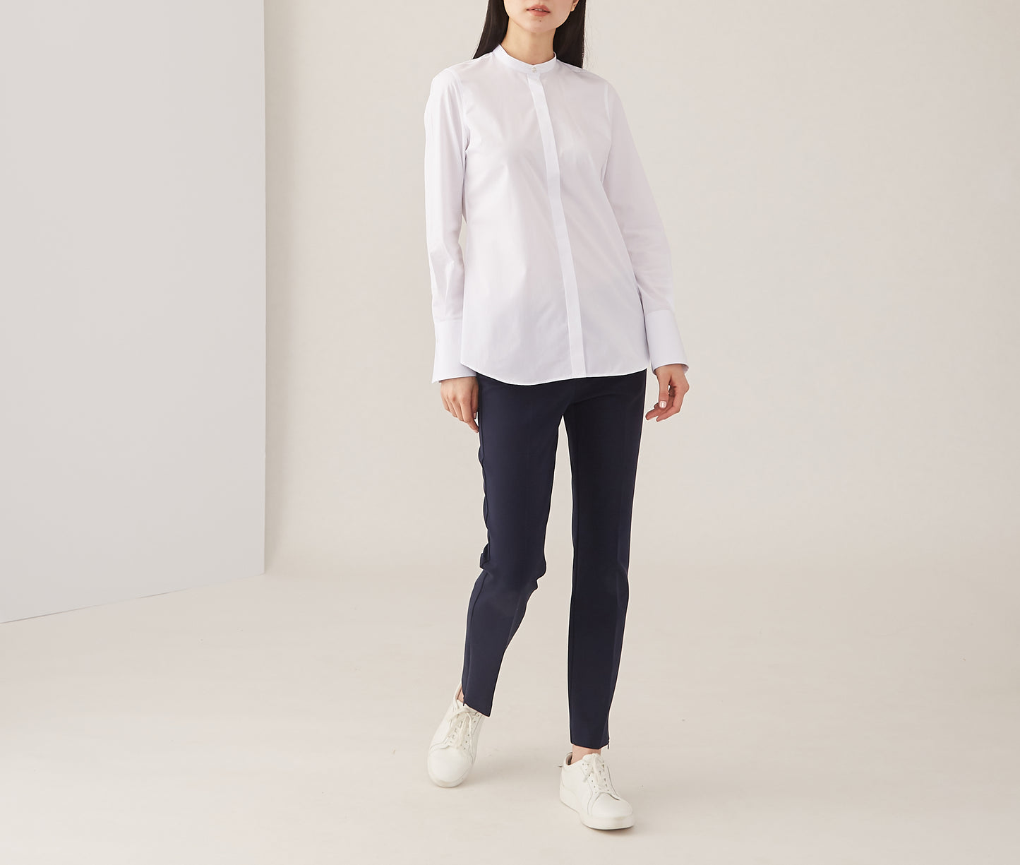 Ankle Zip Pant - Navy Pink Tartan