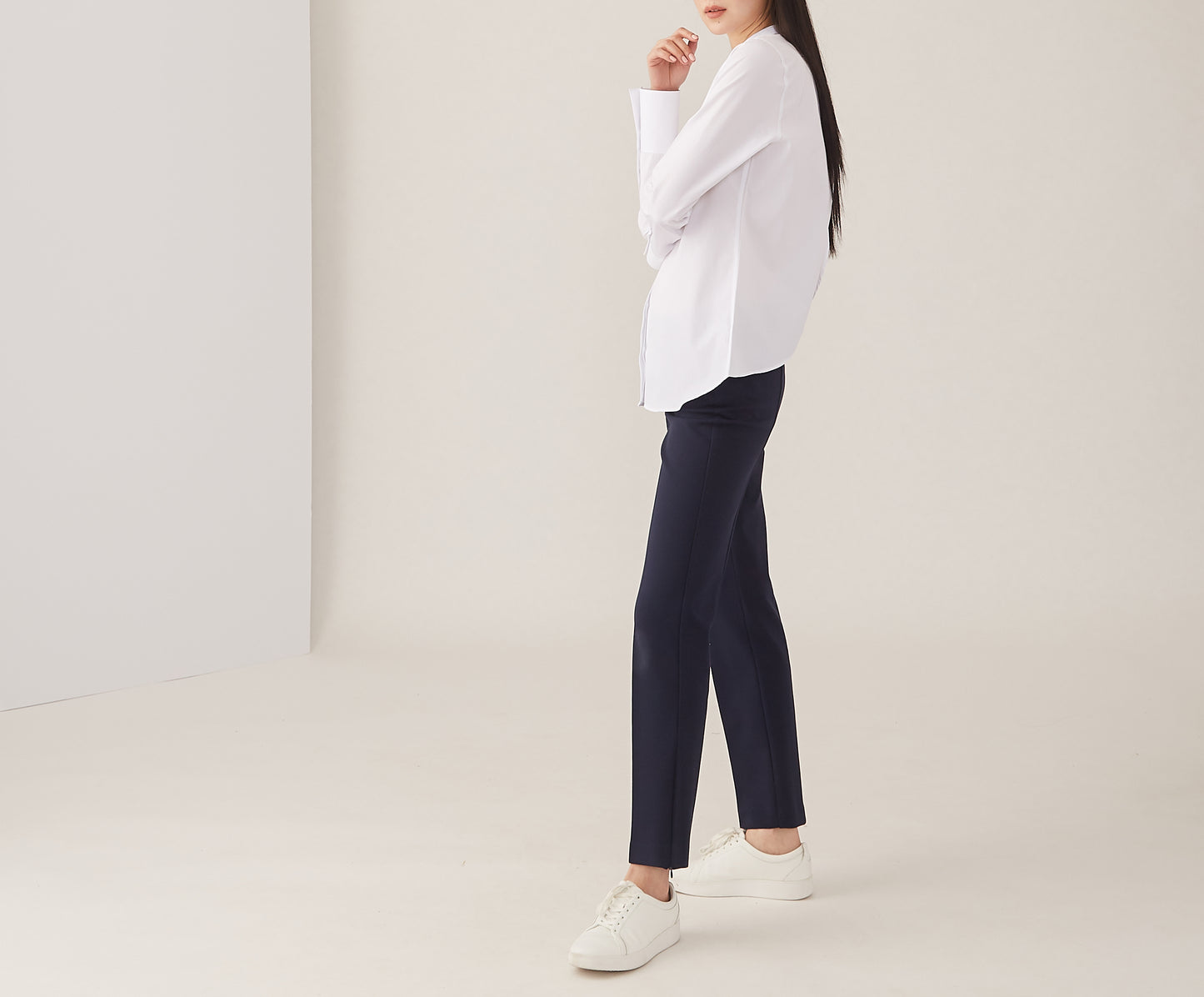 Ankle Zip Pant - Navy Pink Tartan