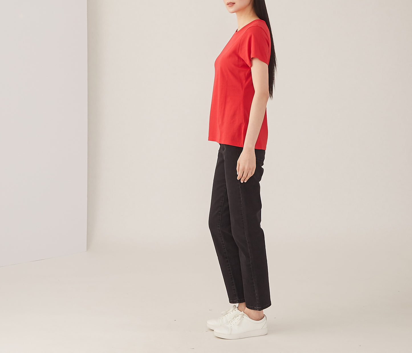 Best Essential T-Shirt with Embroidered Quatrefoil - Red Pink Tartan