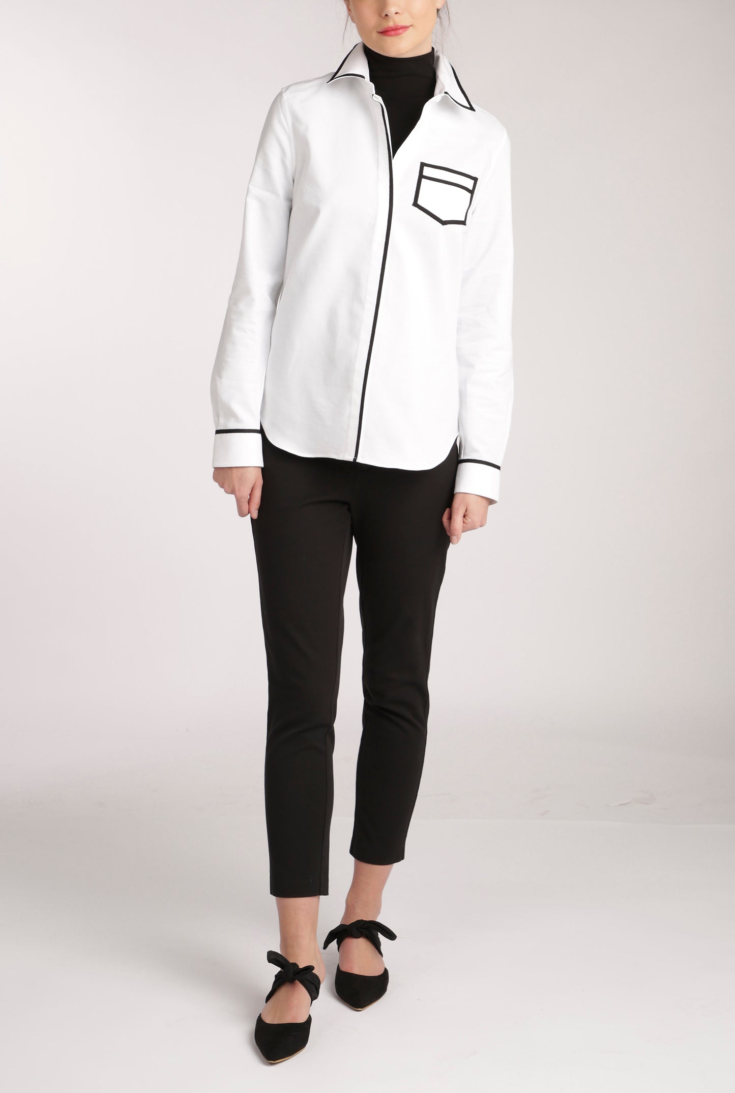 Trompe L'Oeil Shirt - White/Black Pink Tartan