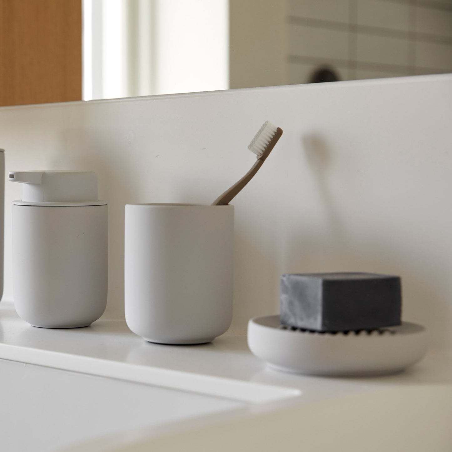 Toothbrush Cup - White Pink Tartan