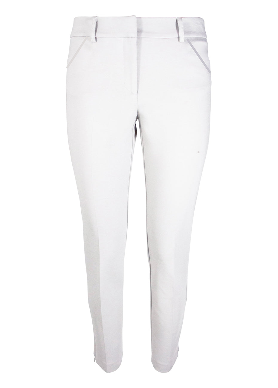 Hero Washable Ankle Zip Pant - White Pink Tartan