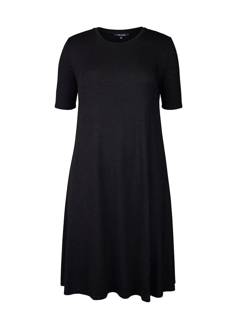 T-Shirt Dress - Black Pink Tartan