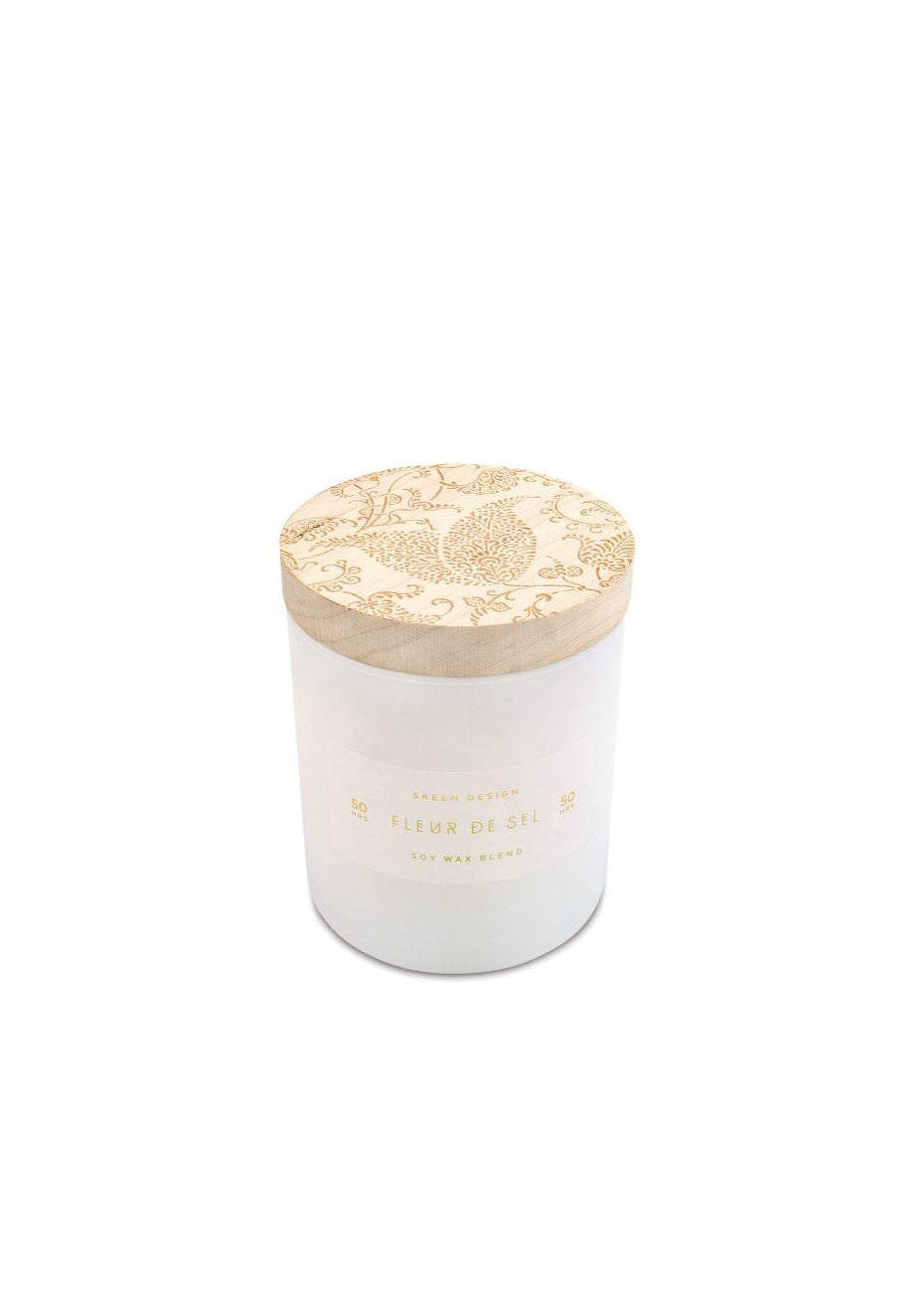 Candle, Print Block - Fleur de Sel Pink Tartan