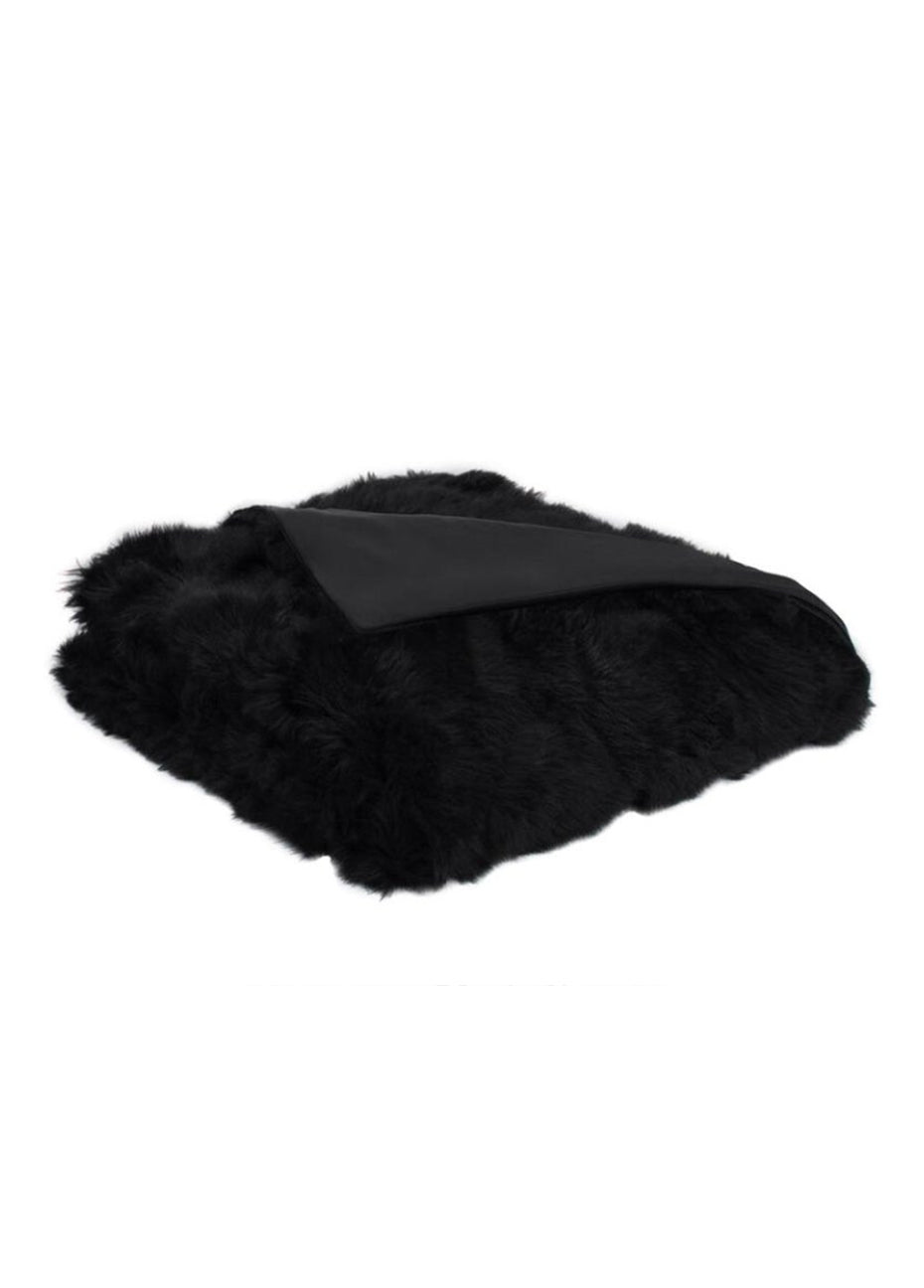 Recycled Fur Blanket - Black Pink Tartan