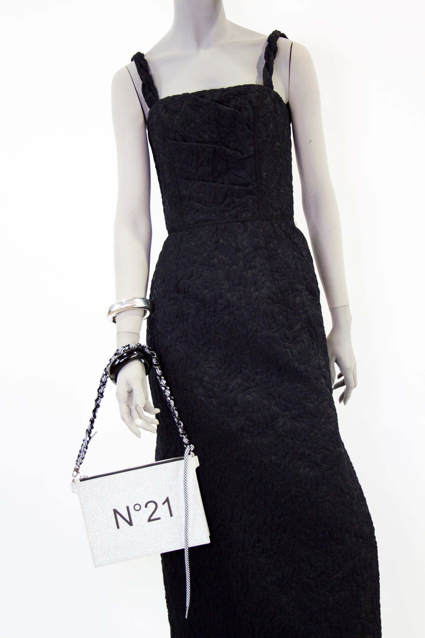 Kim Column Cape Gown - Black Pink Tartan