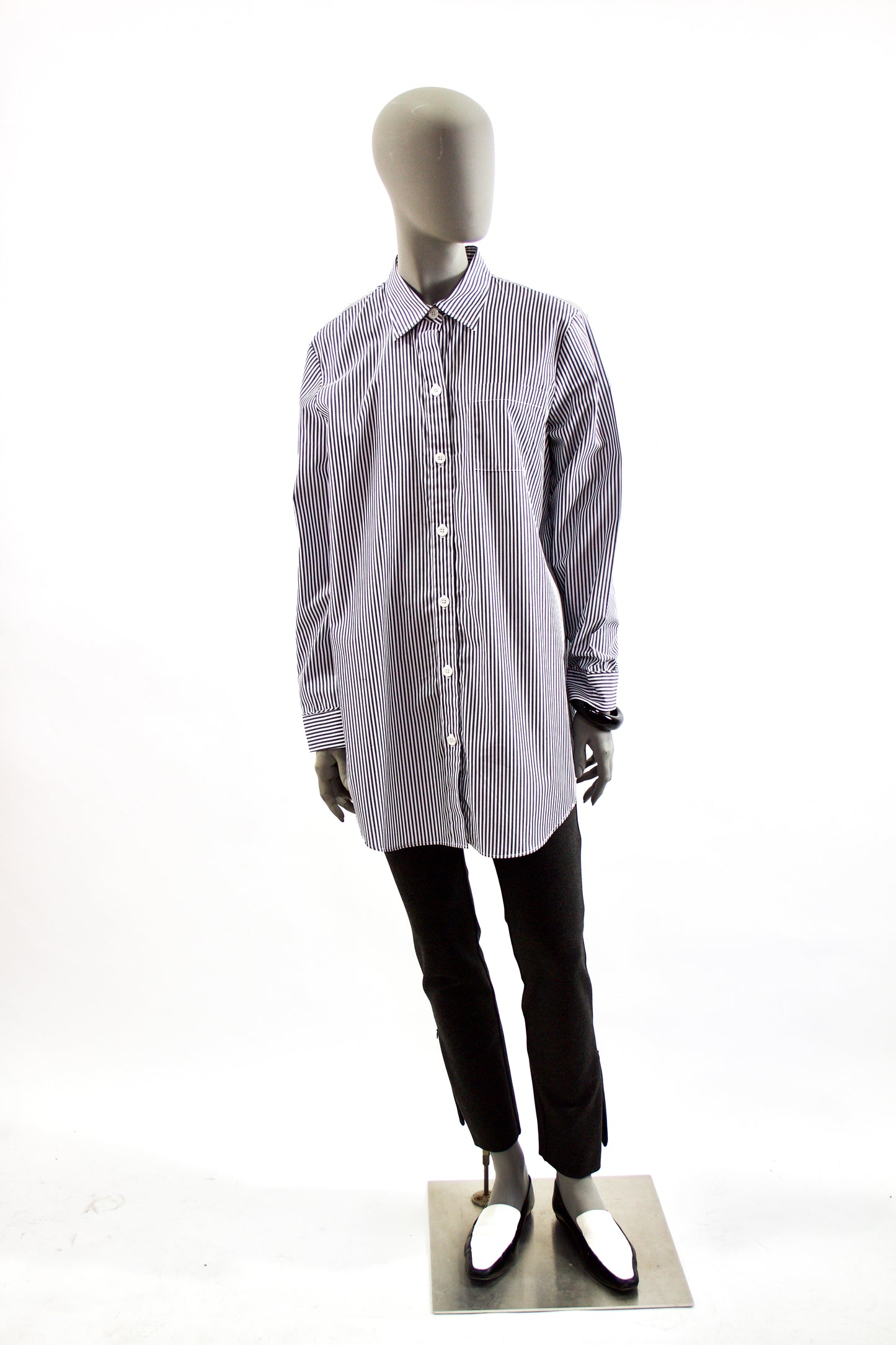 Sleep Shirt with Eye Mask - Black & White Stripe Pink Tartan