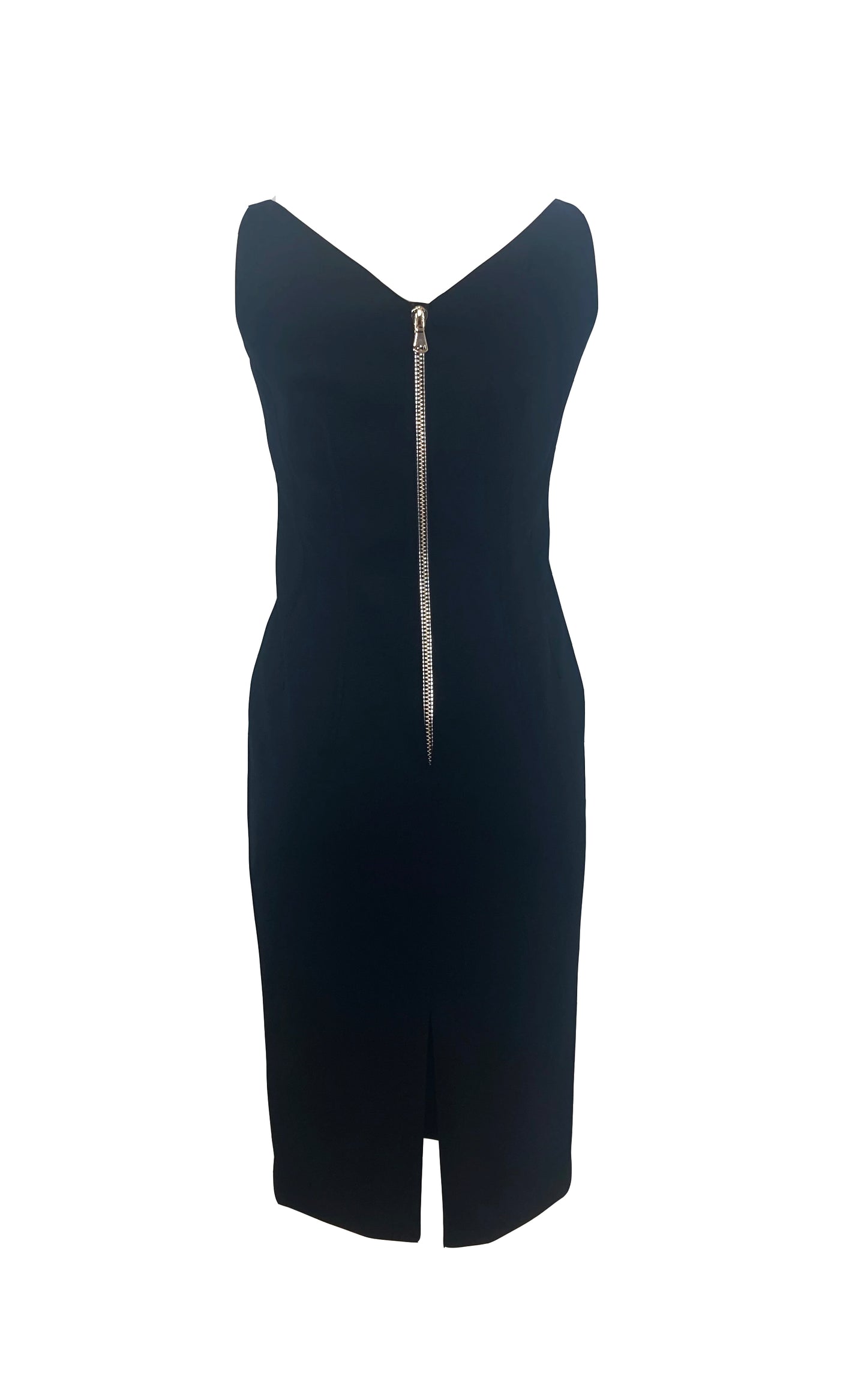 V-Neck Sheath Dress - Black Pink Tartan