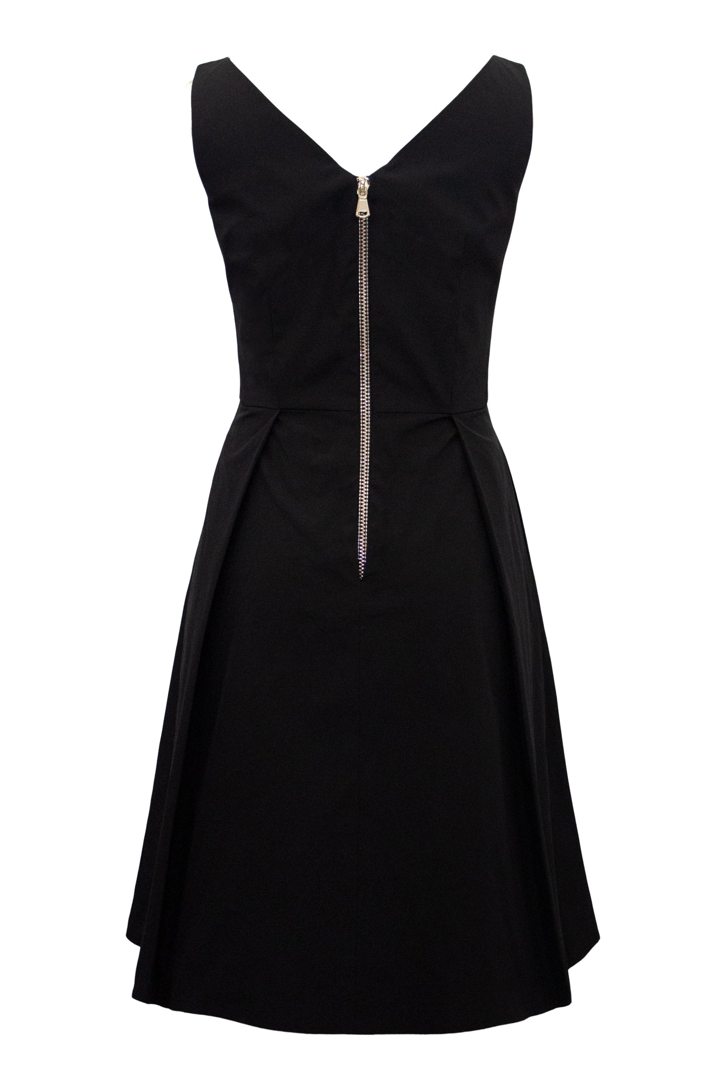 Taffeta V-Neck Cocktail Dress - Black Pink Tartan