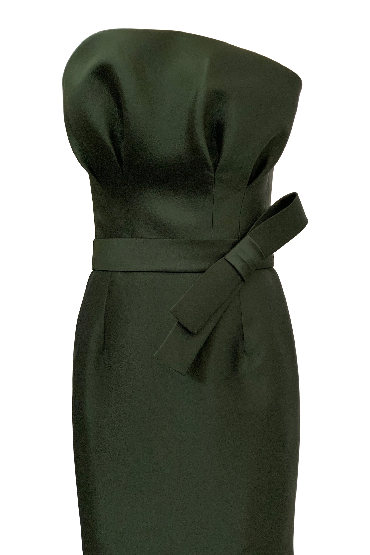 Strapless Mermaid Gown - Hunter Green Pink Tartan