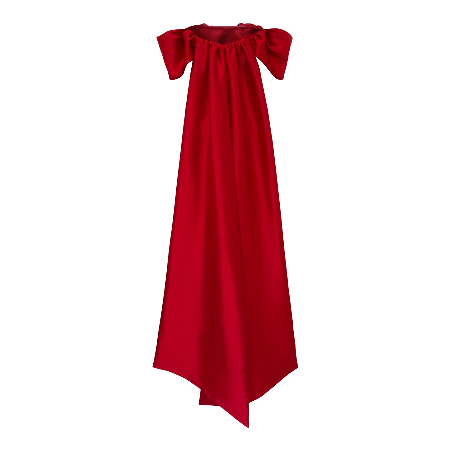 Off Shoulder Gown with Detachable Train - Bordeaux Pink Tartan