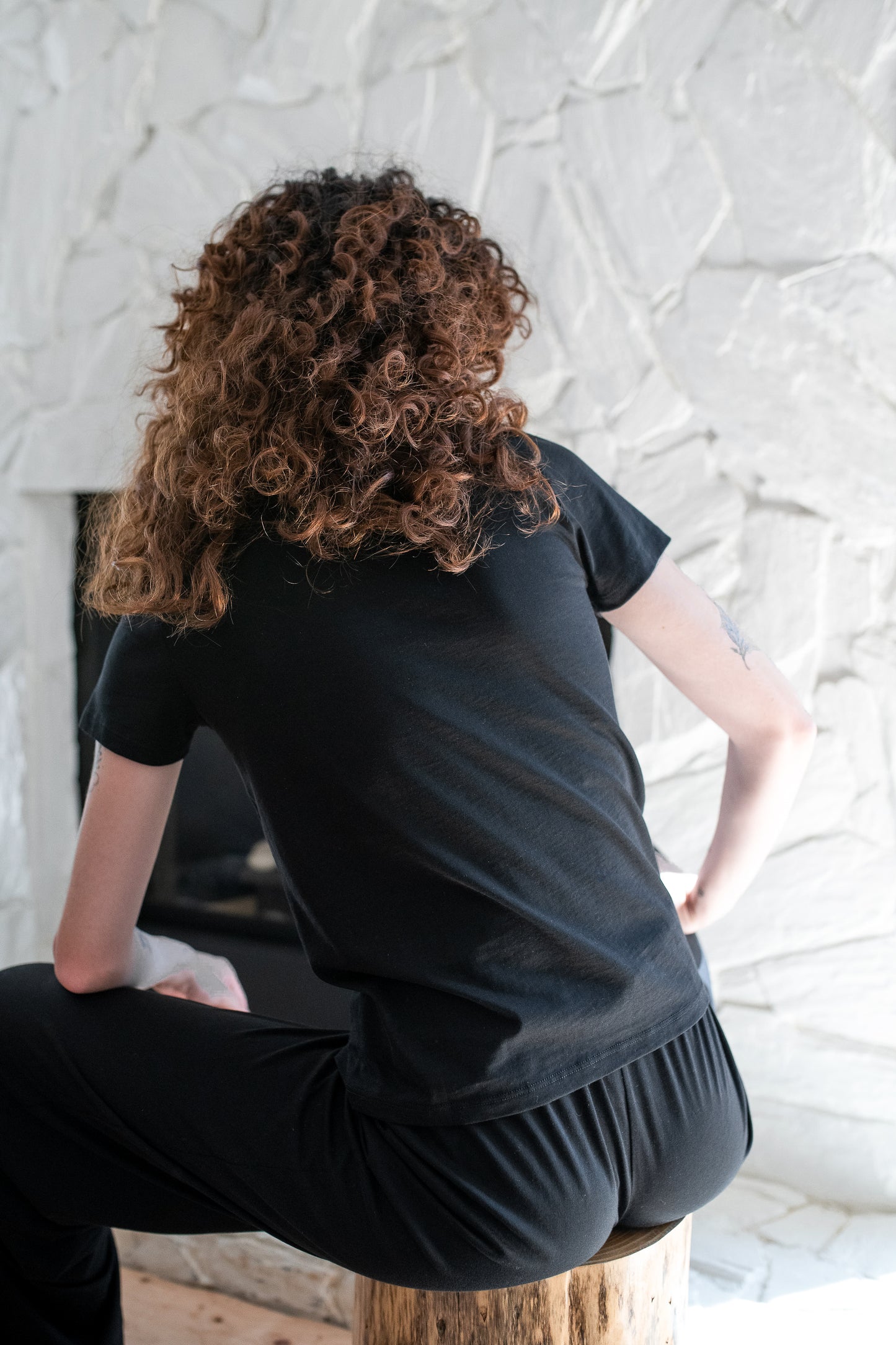 Nighttime Cotton Sleep Tee - Black Pink Tartan