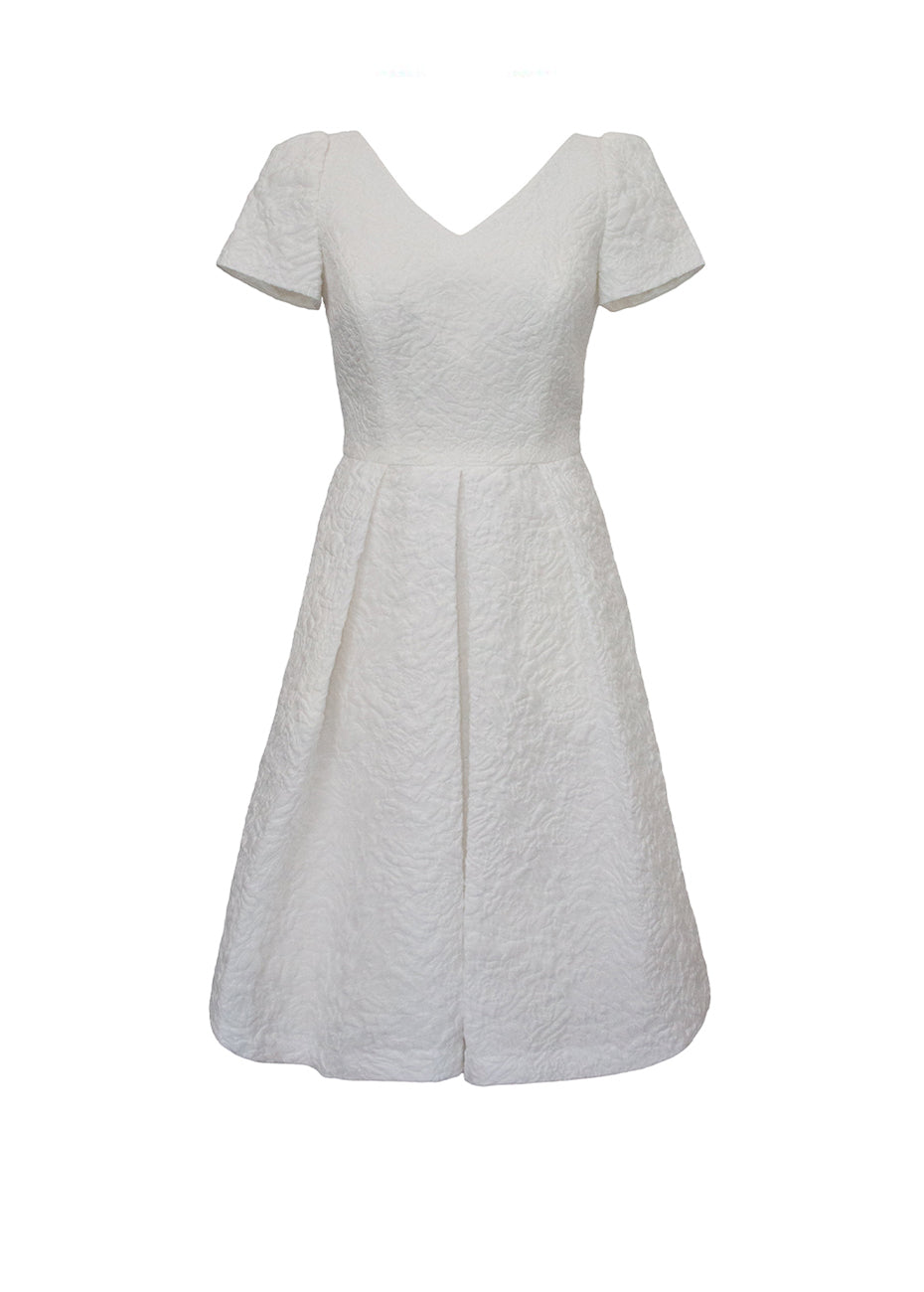 Marissa Short Sleeve Dress - White Pink Tartan