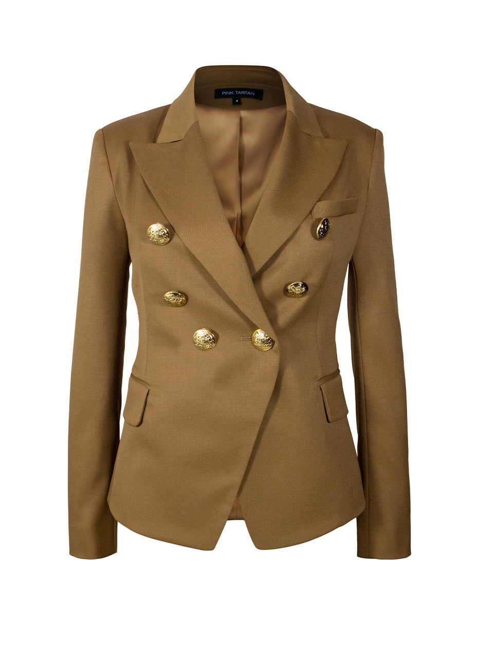 Dressage Double Breasted Jacket - British Tan Pink Tartan