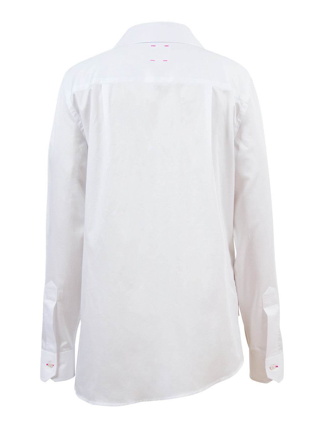 Asymmetric Tailored Shirt - White Pink Tartan