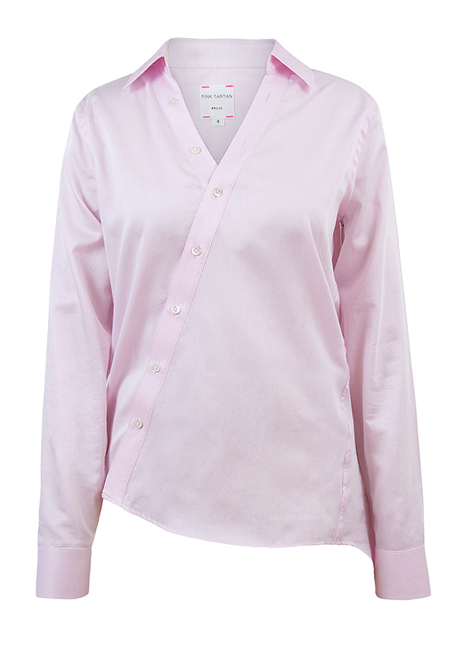 Asymmetric Tailored Shirt - Pink Pink Tartan