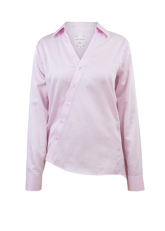 Asymmetric Tailored Shirt - Pink Pink Tartan