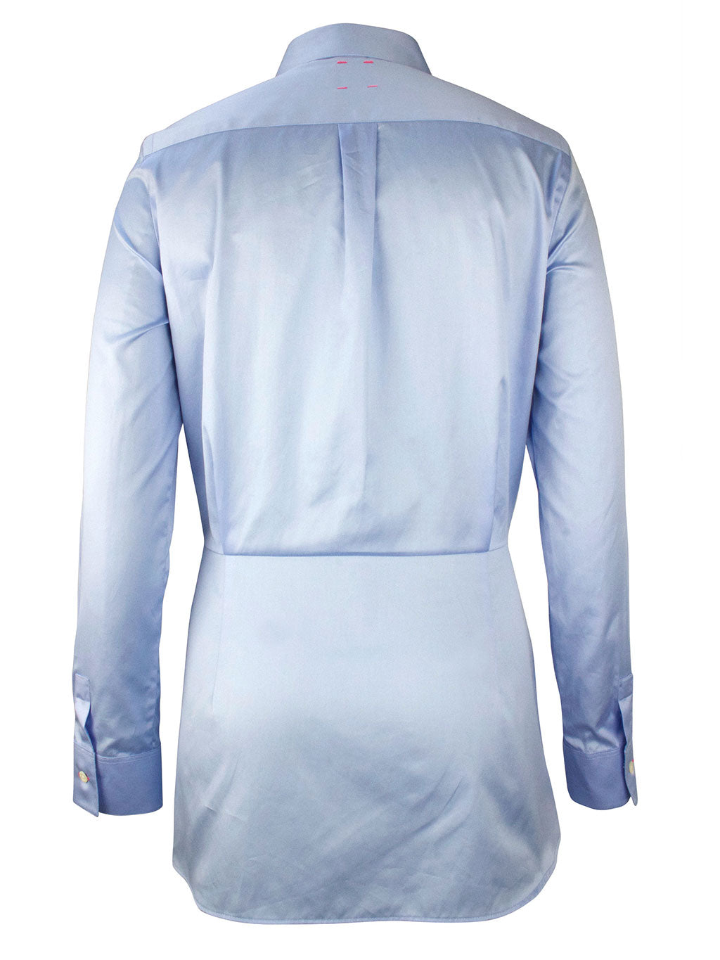 Self Tie Shirt - Light Blue Pink Tartan