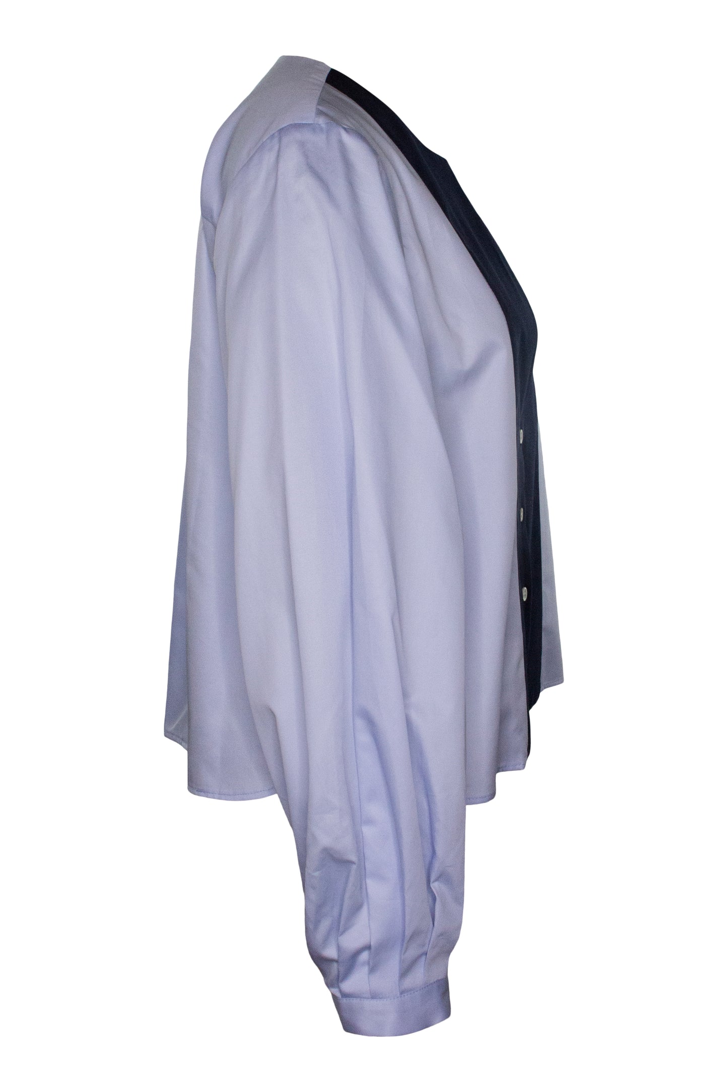 Poet Sleeve Shirt - Blue/Navy Pink Tartan