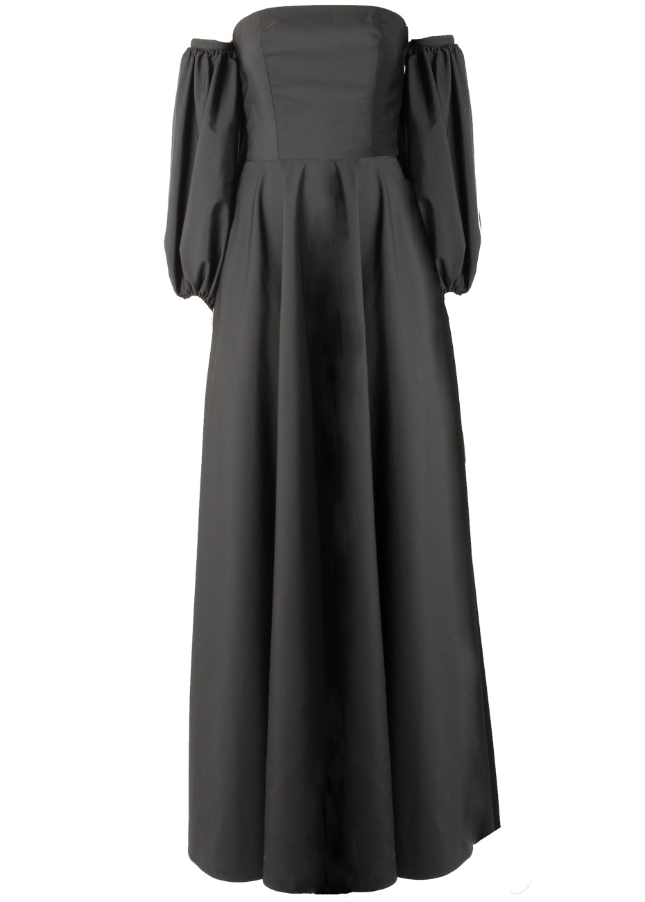 Taffeta Removable Sleeve Gown - Black Pink Tartan