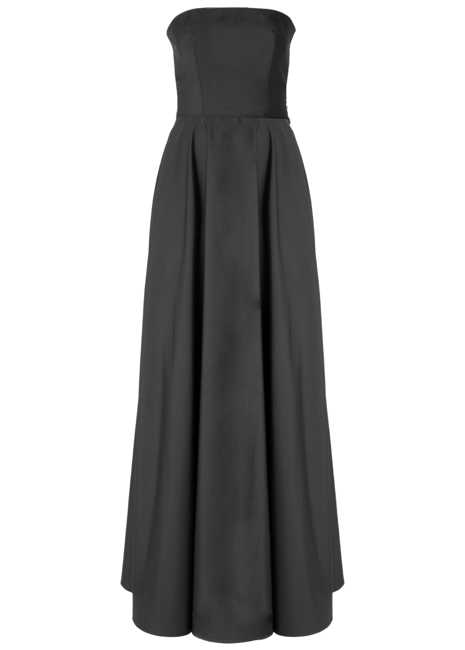 Taffeta Removable Sleeve Gown - Black Pink Tartan