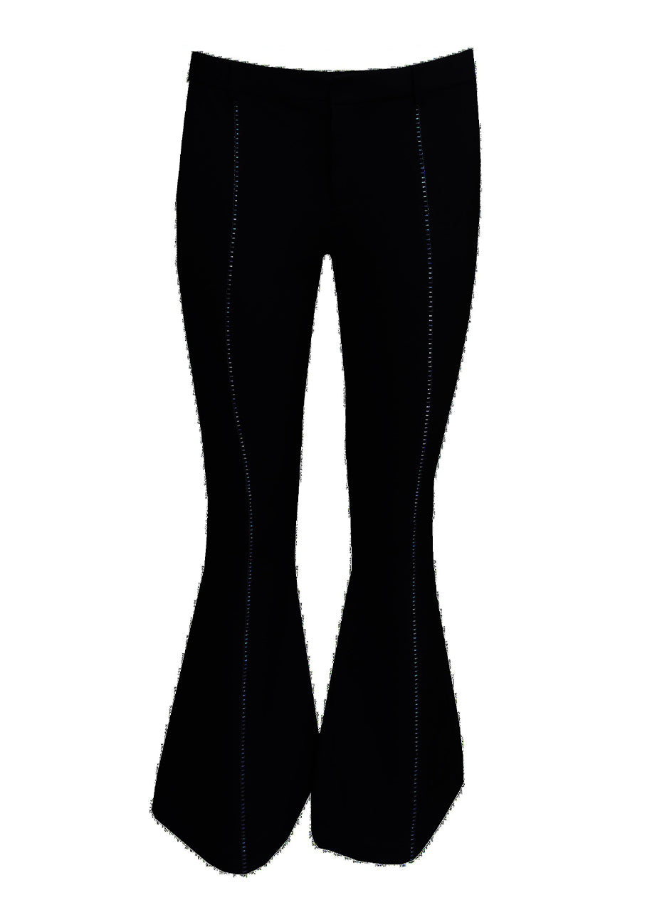 Whipstitch Cropped Pant - Black Pink Tartan