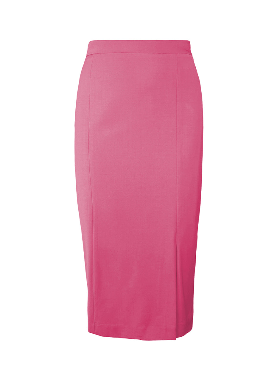 Front Slit Pencil Skirt - Pink