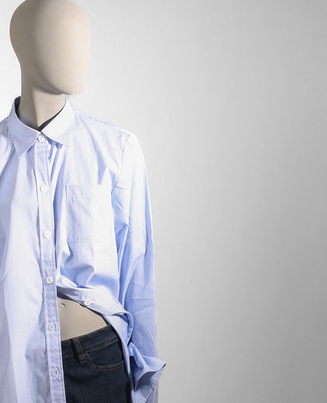 Sleep Shirt with Eye Mask -Blue Stripe Pink Tartan