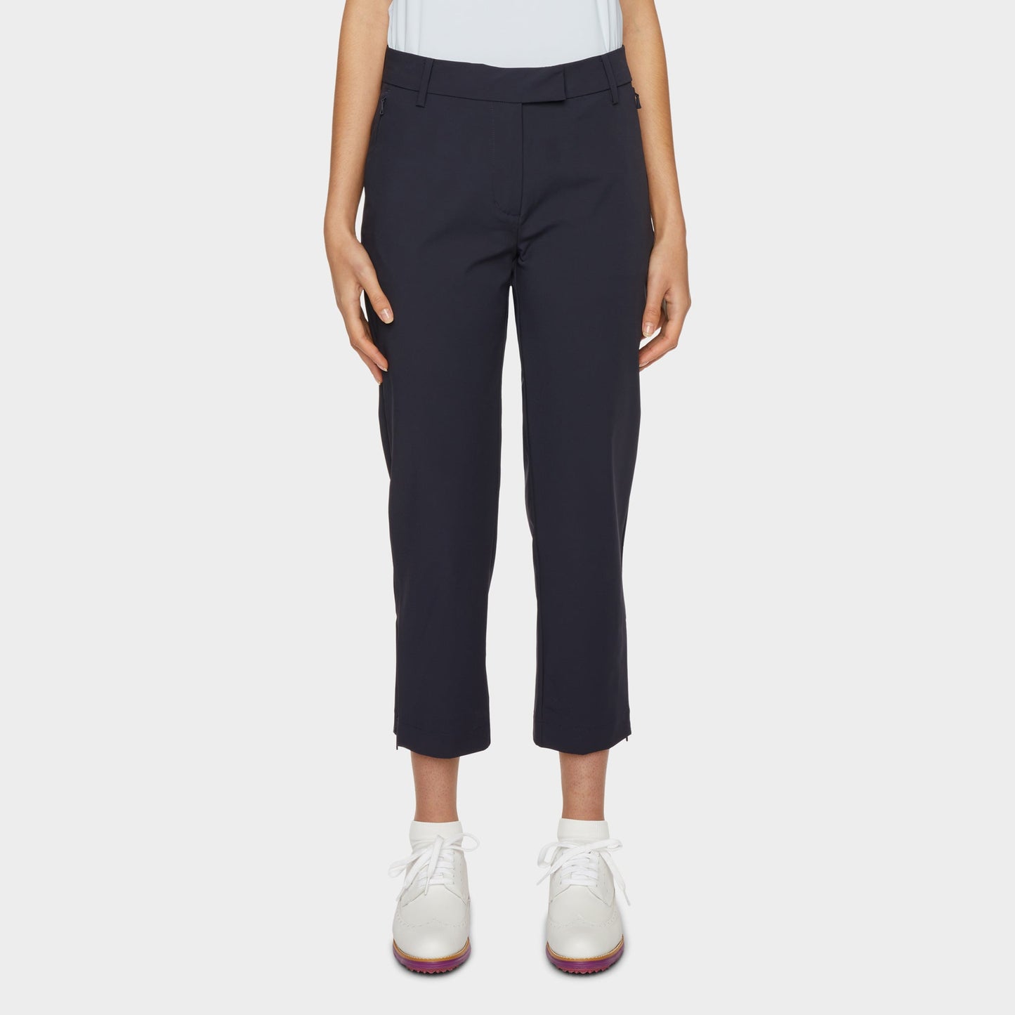 Golf Tech Crop Pant - Navy Pink Tartan