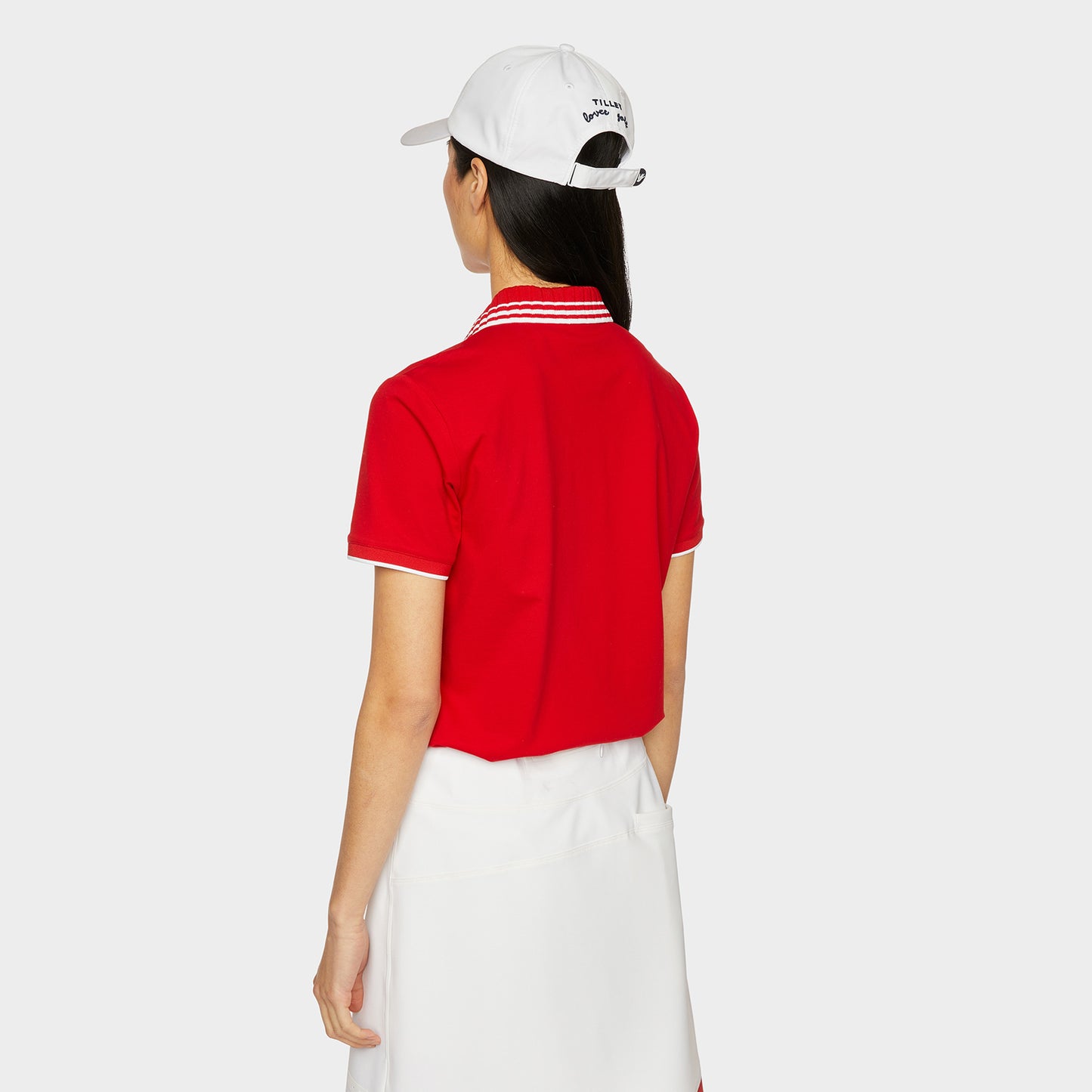 Pleated Collar Polo - Red Pink Tartan